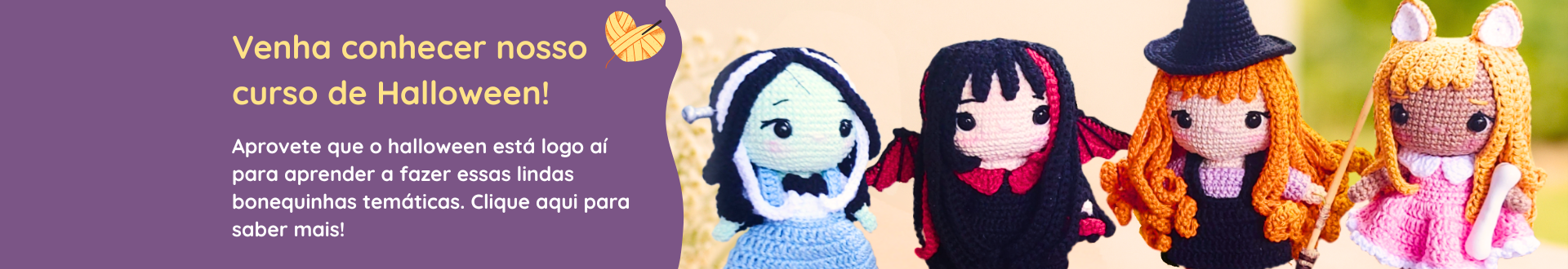 banner curso de halloween mini satty